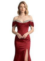 Corset Beaded Trumpet Prom Dress 