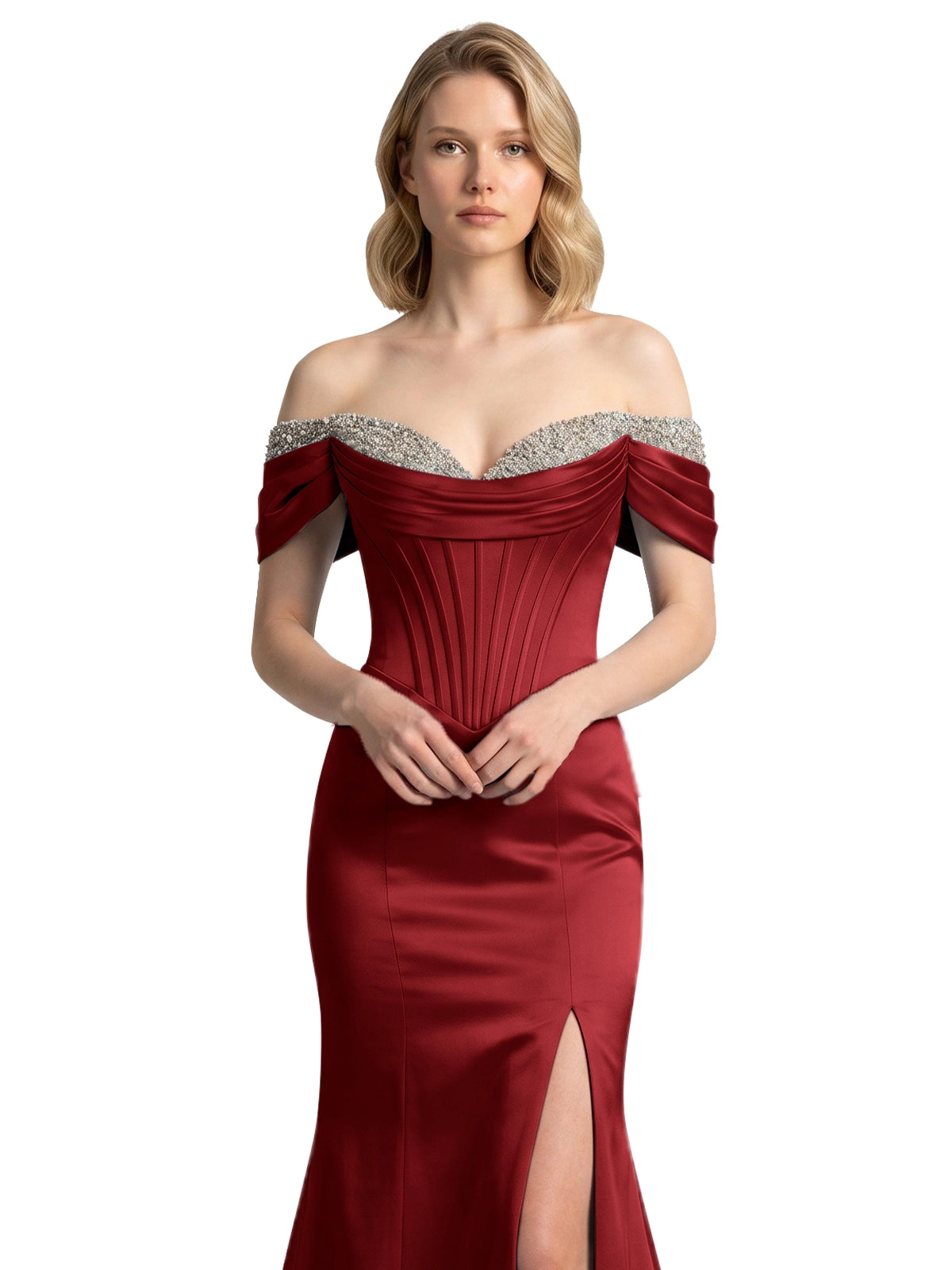 Corset Beaded Trumpet Prom Dress 