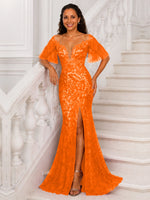 Mermaid Mother of the Bride Dress with V-neck 