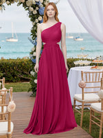 One-Shoulder Side Cut-Out Bridesmaid Dress 