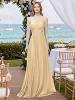 One-Shoulder Side Cut-Out Bridesmaid Dress 