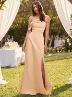Satin Bow Accent Bridesmaid Dress 