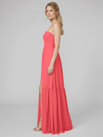 Strapless Bridesmaid Dress with Slit 