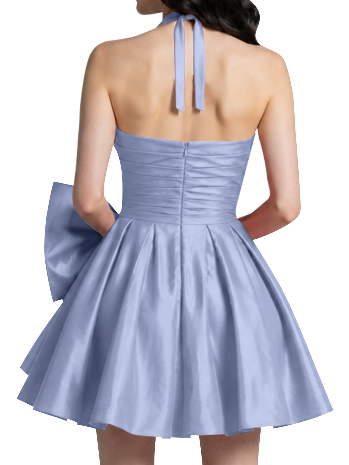 Halter Oversized Bow Mini Dress 