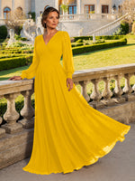 Chiffon Mother of the Bride Dress with Long Sleeves 