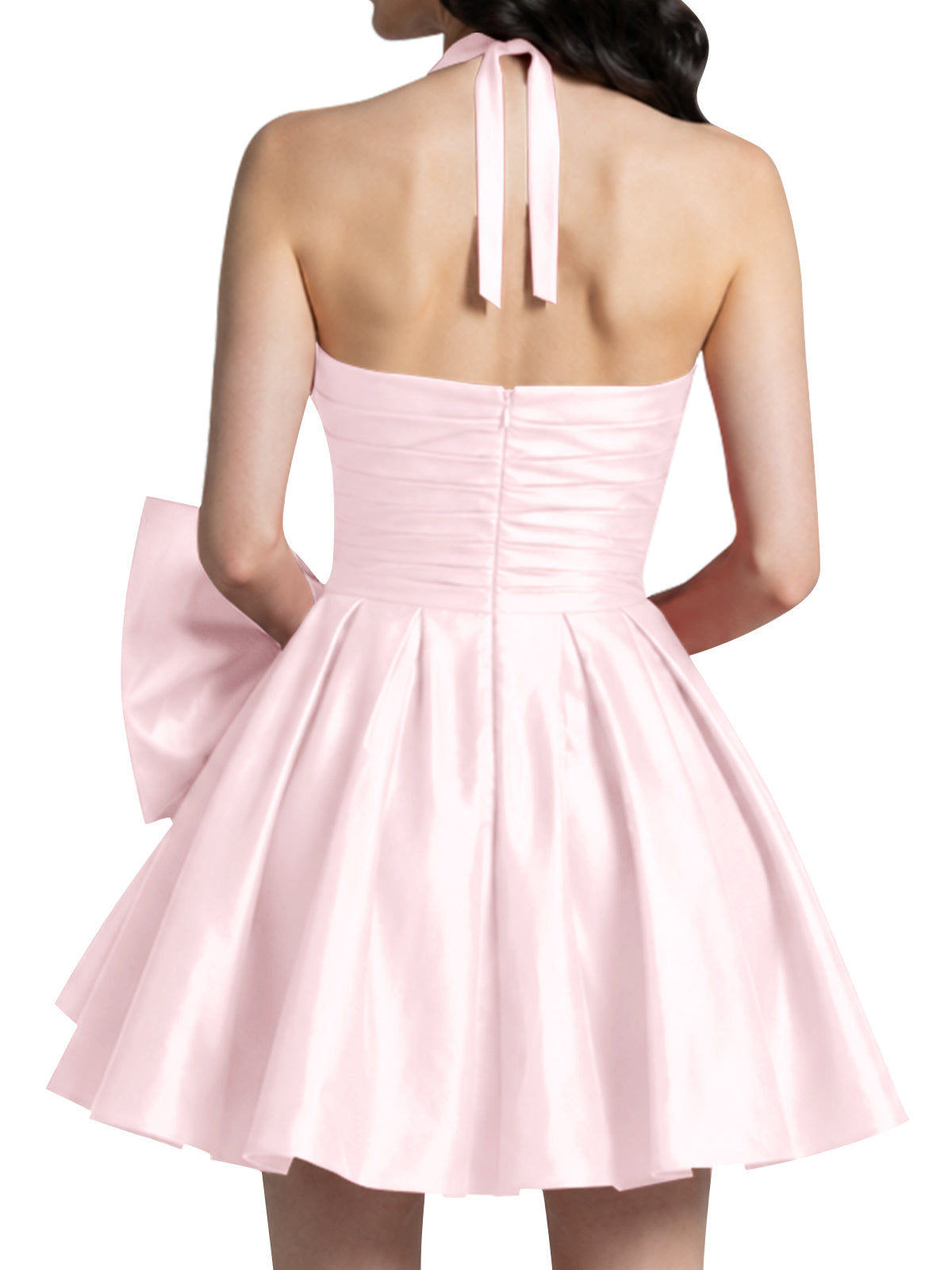 Halter Oversized Bow Mini Dress 