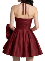 Halter Oversized Bow Mini Dress 