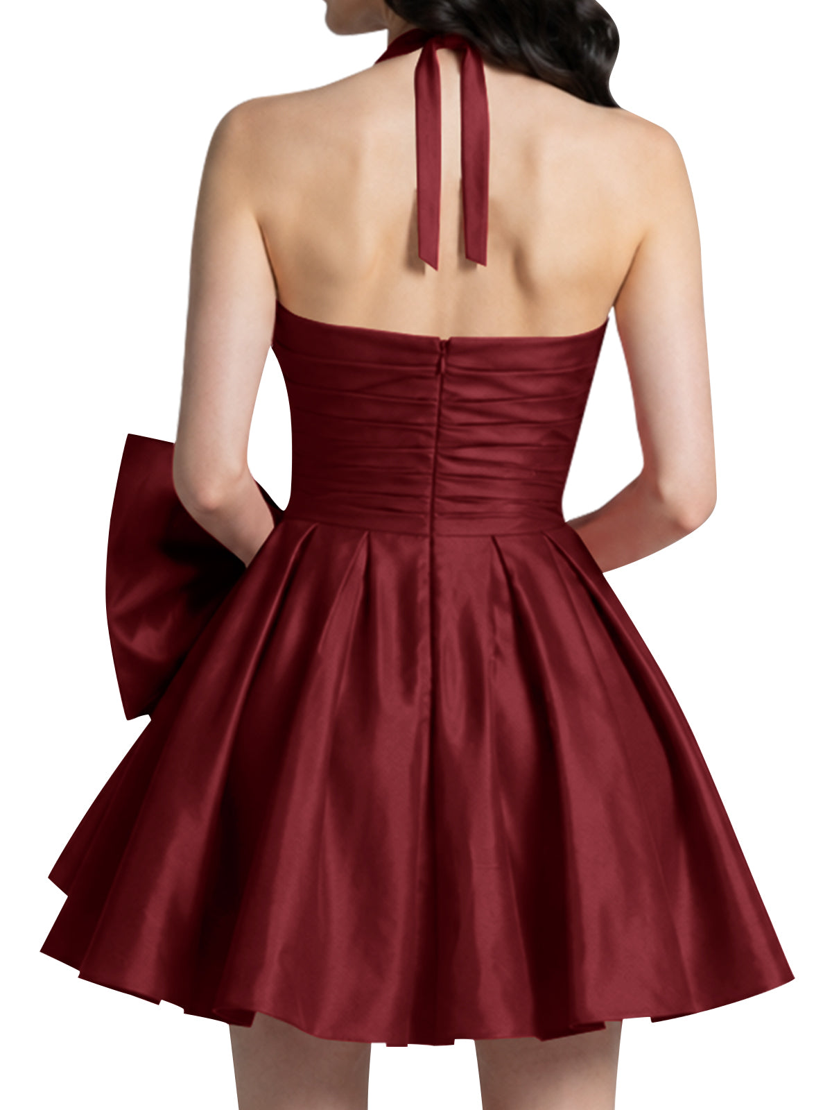 Halter Oversized Bow Mini Dress 