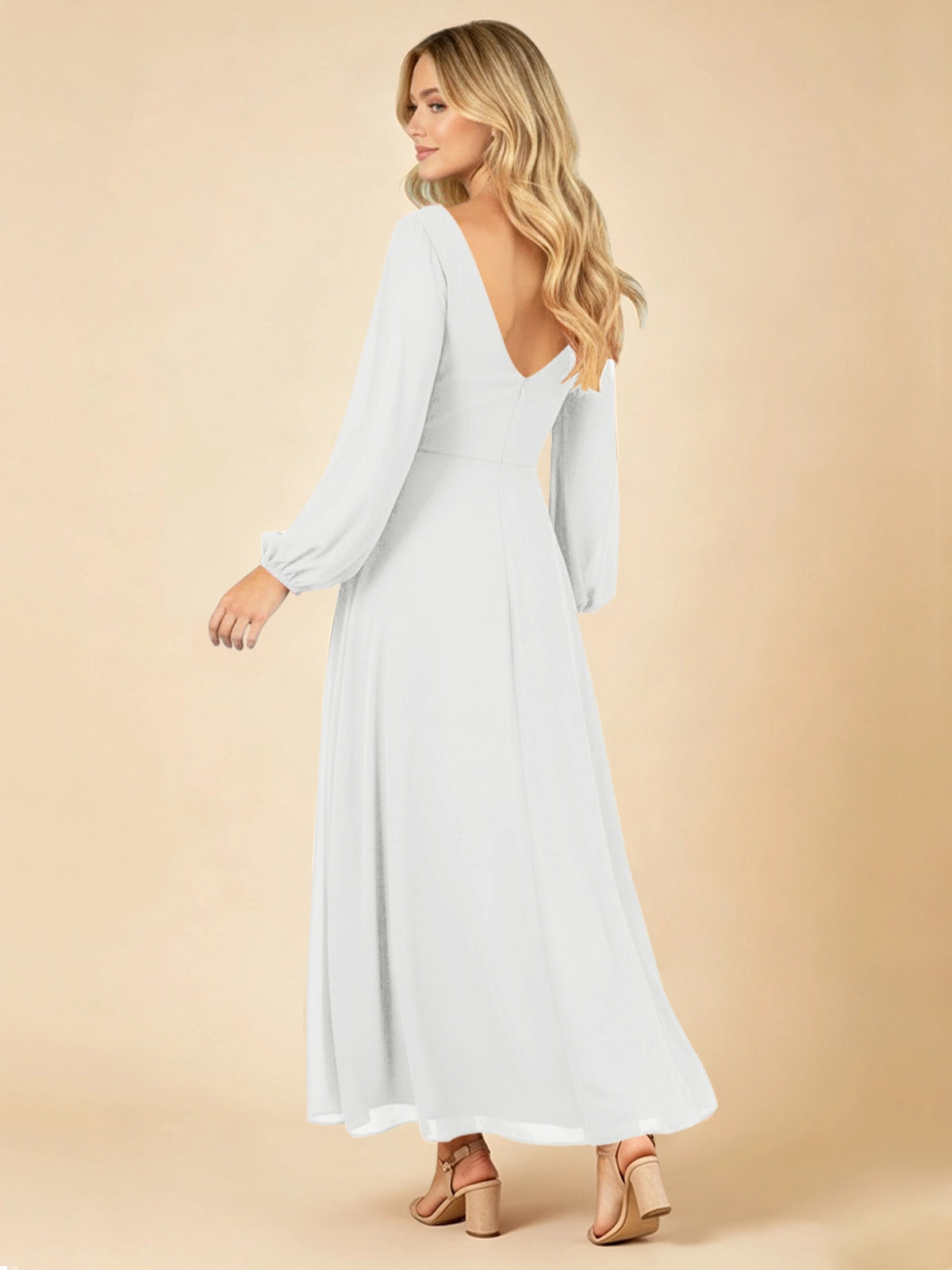 A-line Bridesmaid Dress with Long Sleeves 