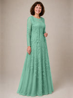 A-line Mother of the Bride Dress with Lace 