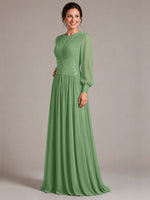 Chiffon Mother of the Bride Dress with Jewel Neckline 