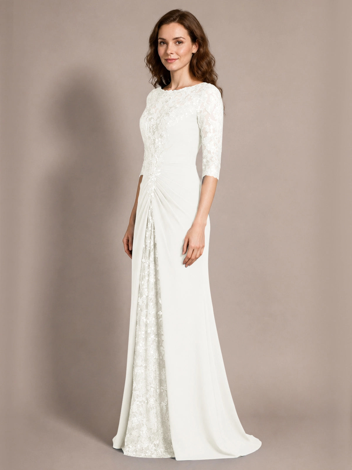 Lace Mother of the Bride Dress with Applique 