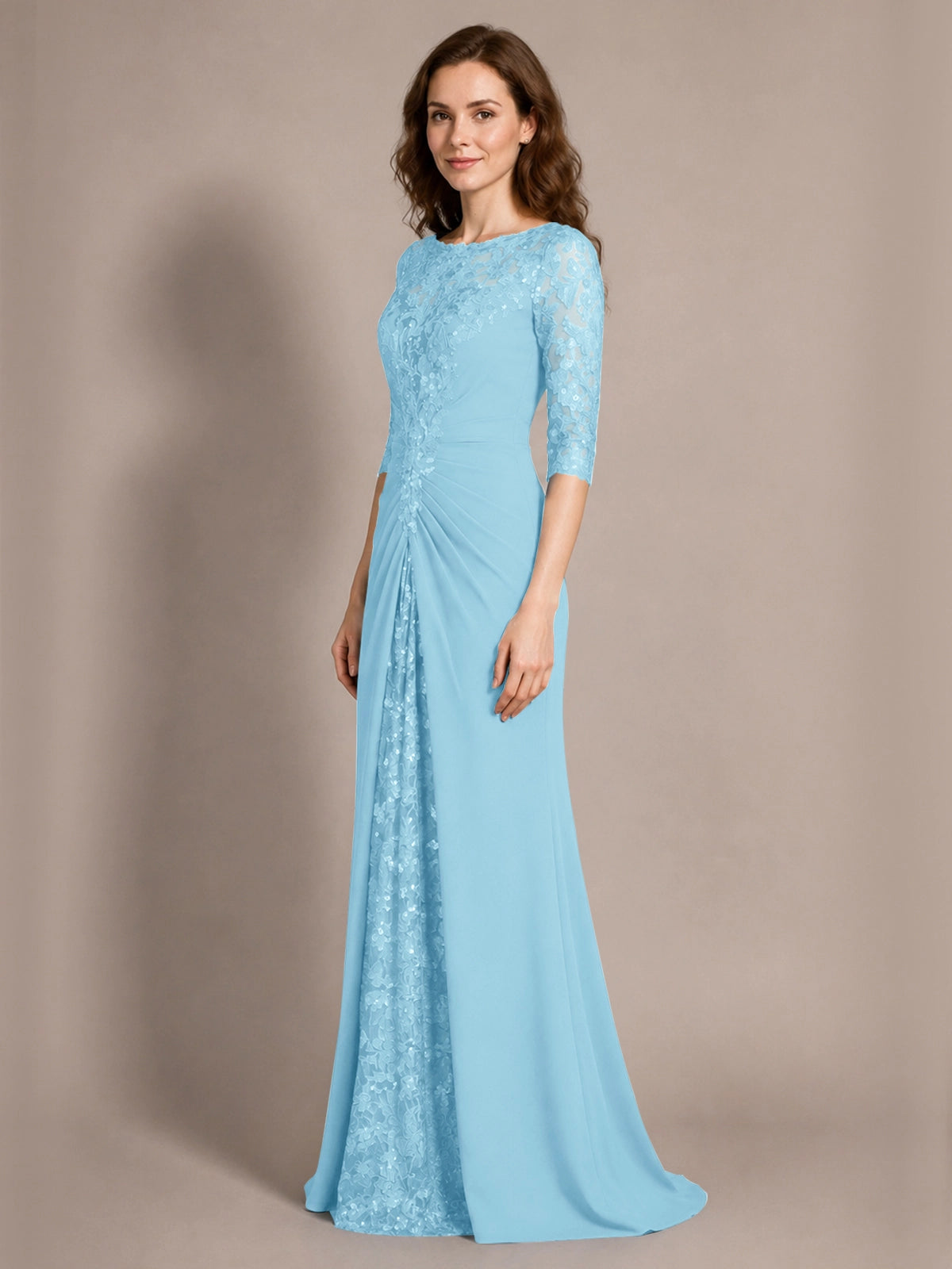 Lace Mother of the Bride Dress with Applique 