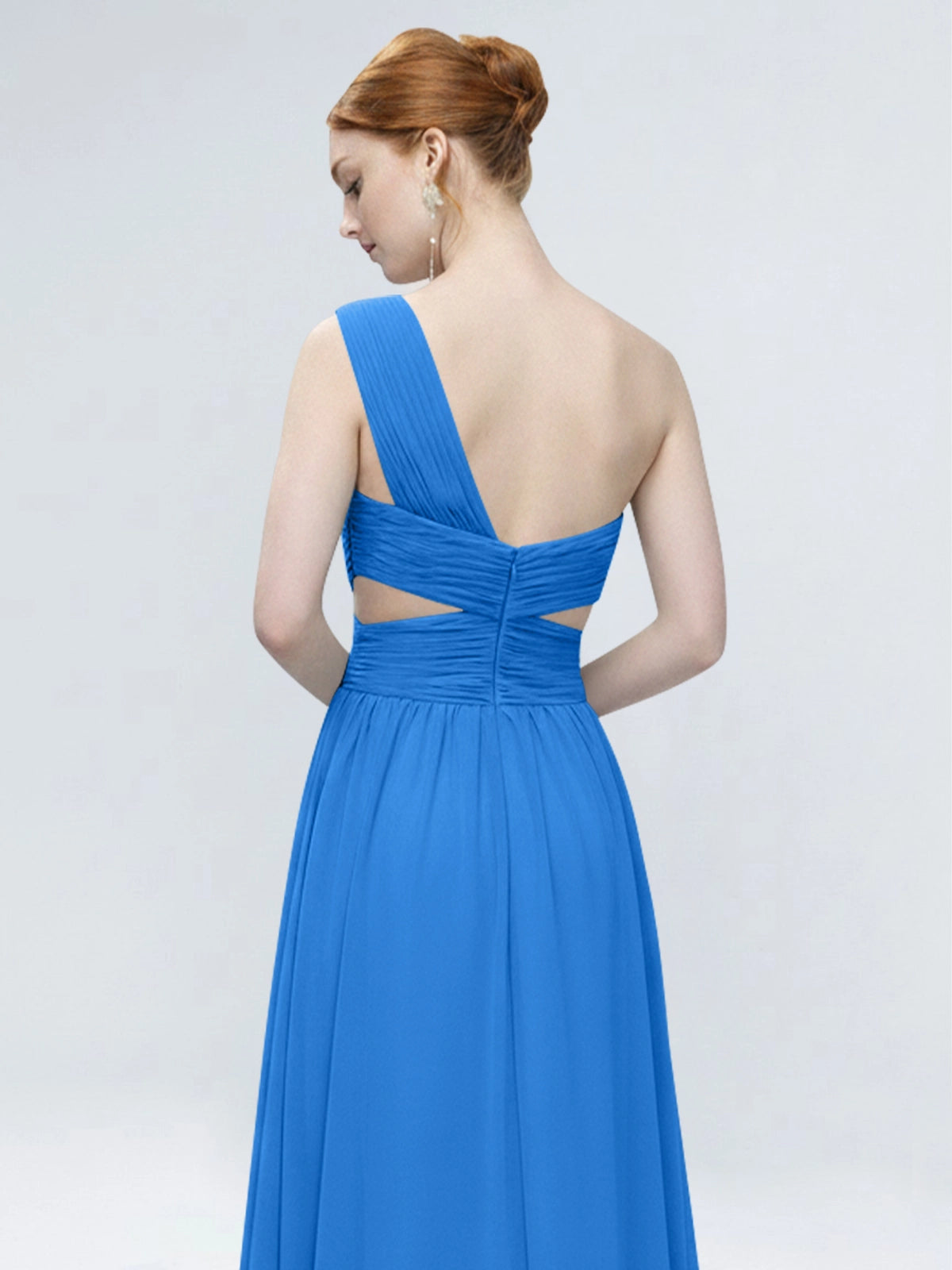 One-Shoulder Side Cut-Out Bridesmaid Dress 