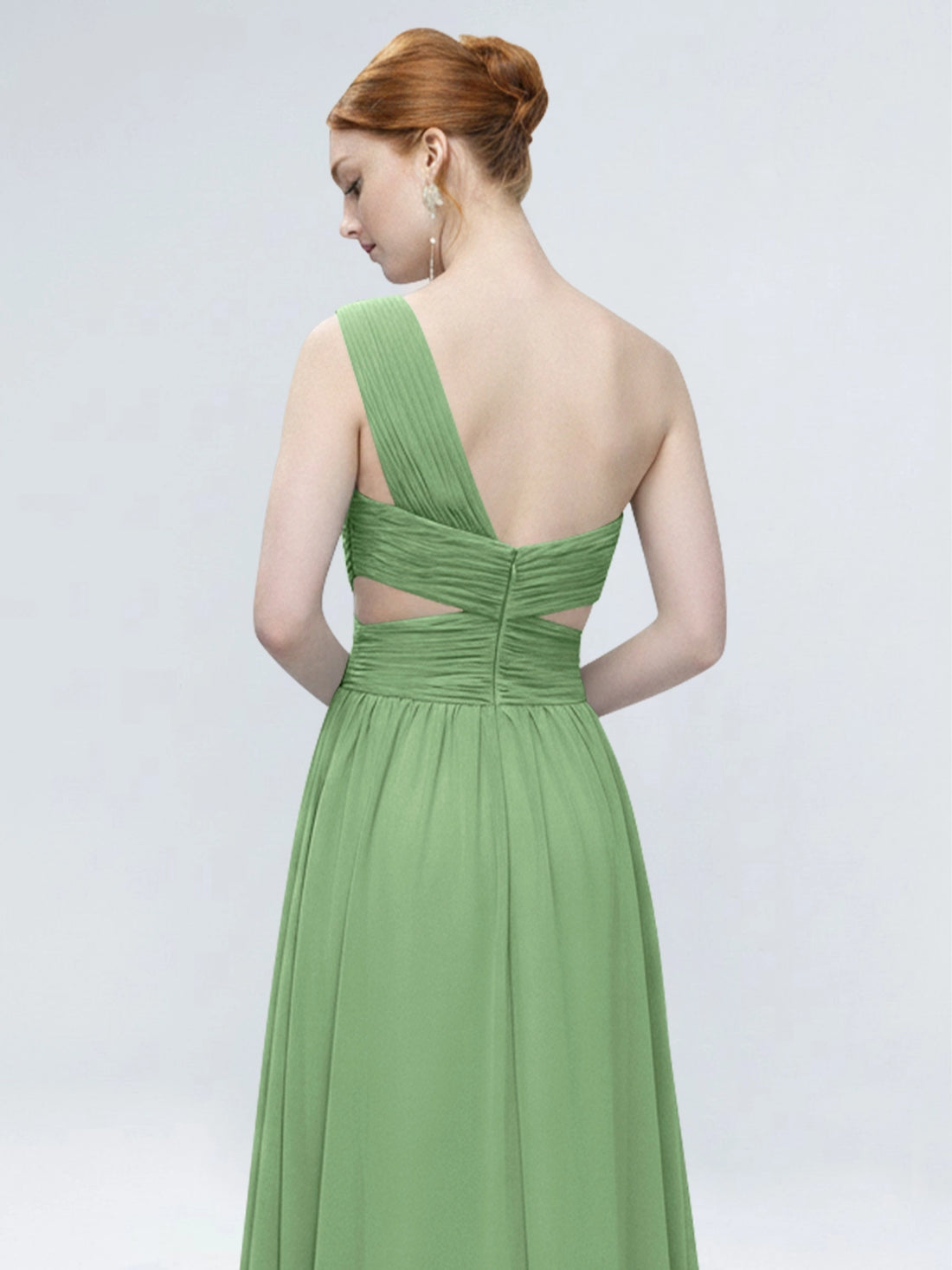 One-Shoulder Side Cut-Out Bridesmaid Dress 