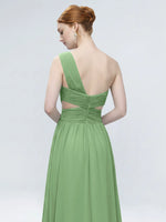 One-Shoulder Side Cut-Out Bridesmaid Dress 