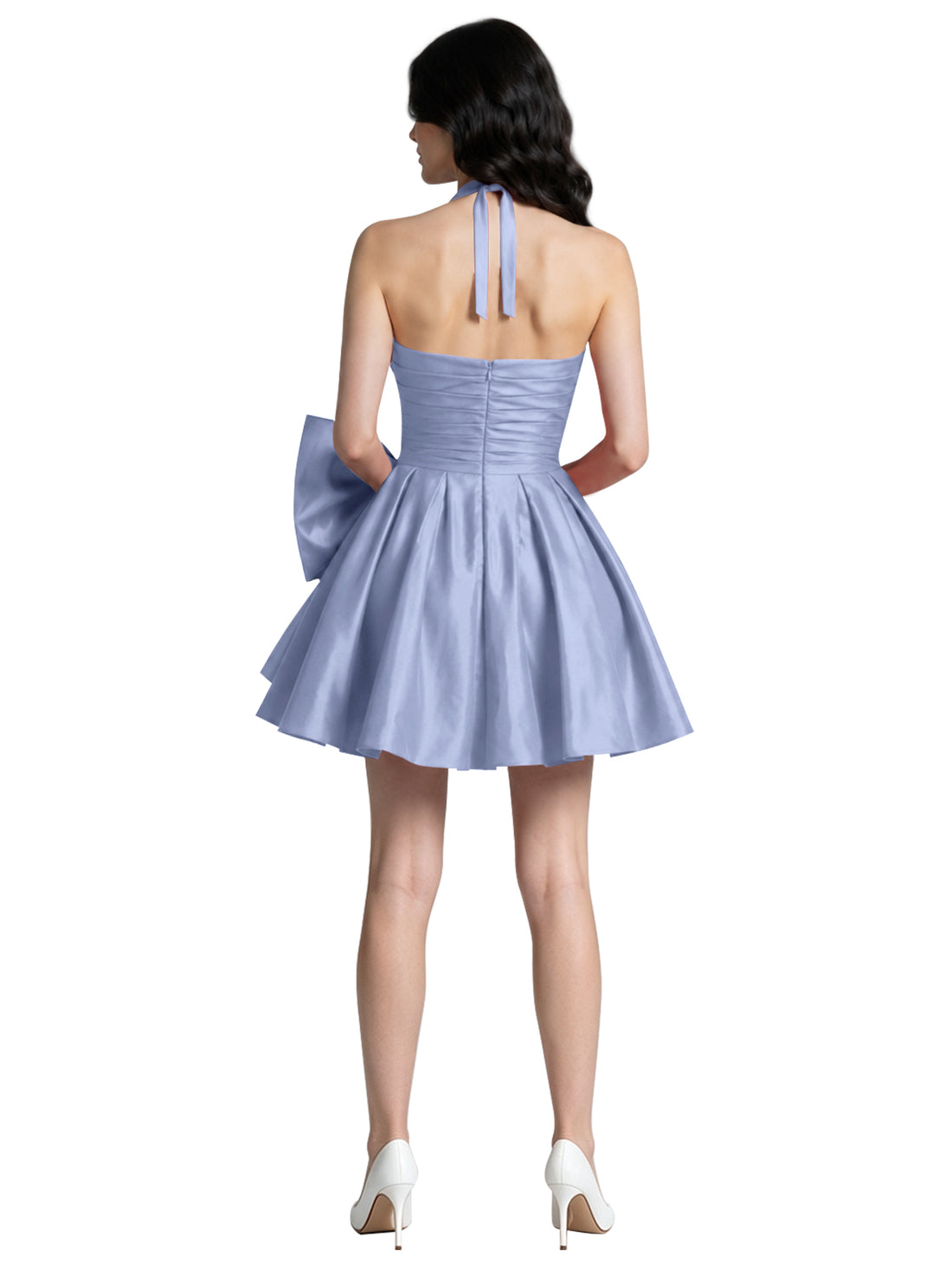 Halter Oversized Bow Mini Dress 