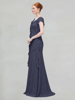 Flowy Ruffle Sheath Bridesmaid Dress 