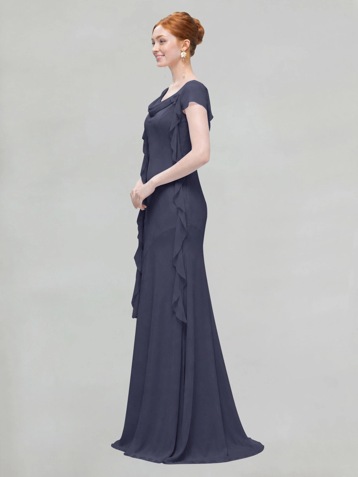 Flowy Ruffle Sheath Bridesmaid Dress 