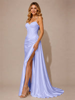 Silk-like Prom Dress with Appliques