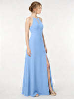 Chiffon Bridesmaid Dress with Halter 
