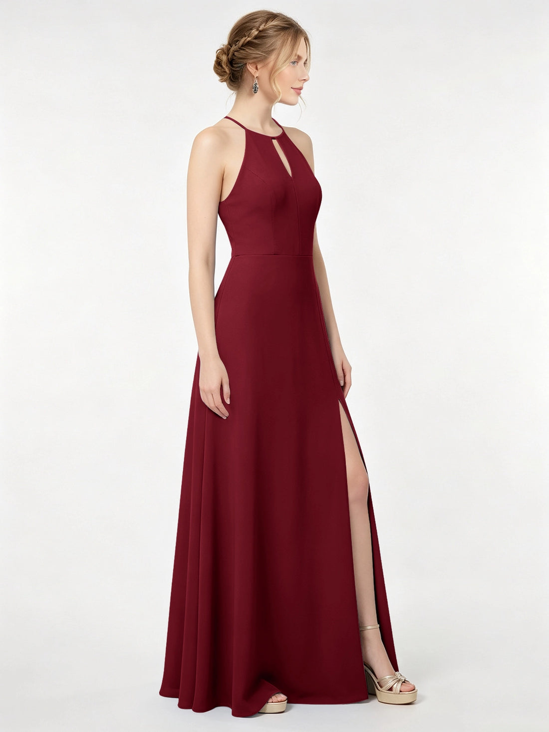 Chiffon Bridesmaid Dress with Halter 