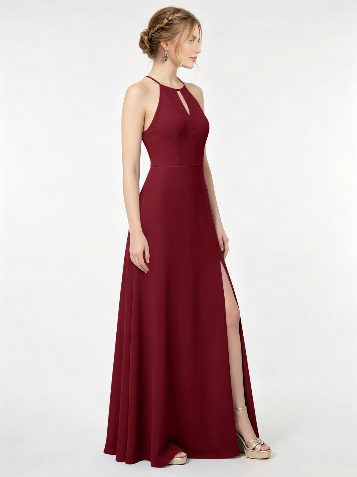 Chiffon Bridesmaid Dress with Halter 