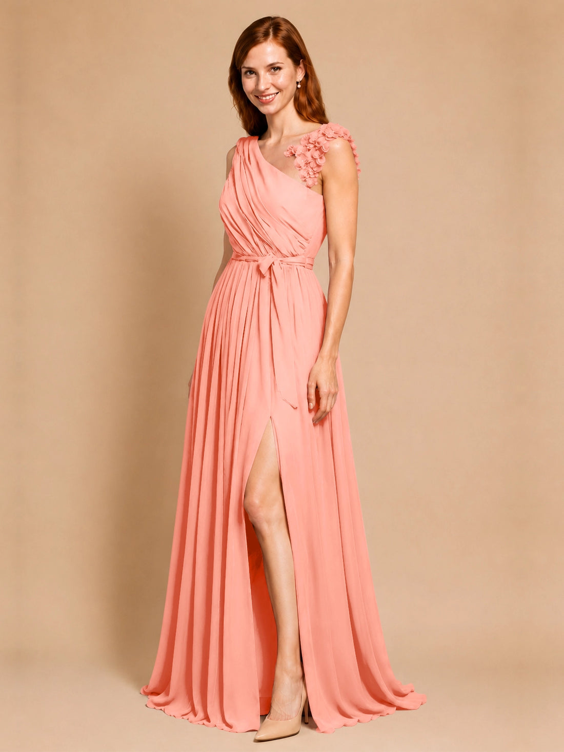 Chiffon Prom Dress with Appliques