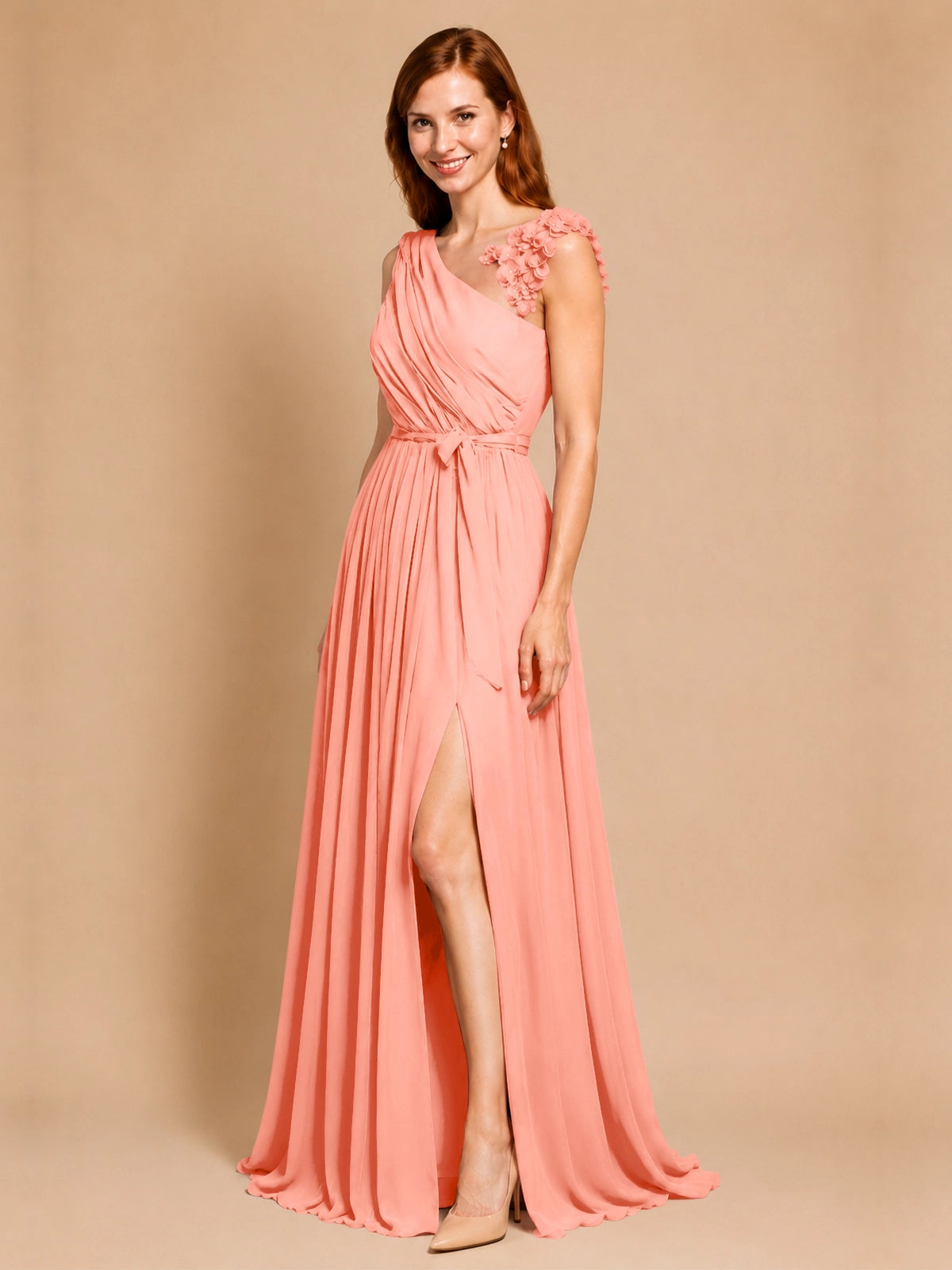 Chiffon Prom Dress with Appliques