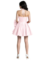 Halter Oversized Bow Mini Dress 