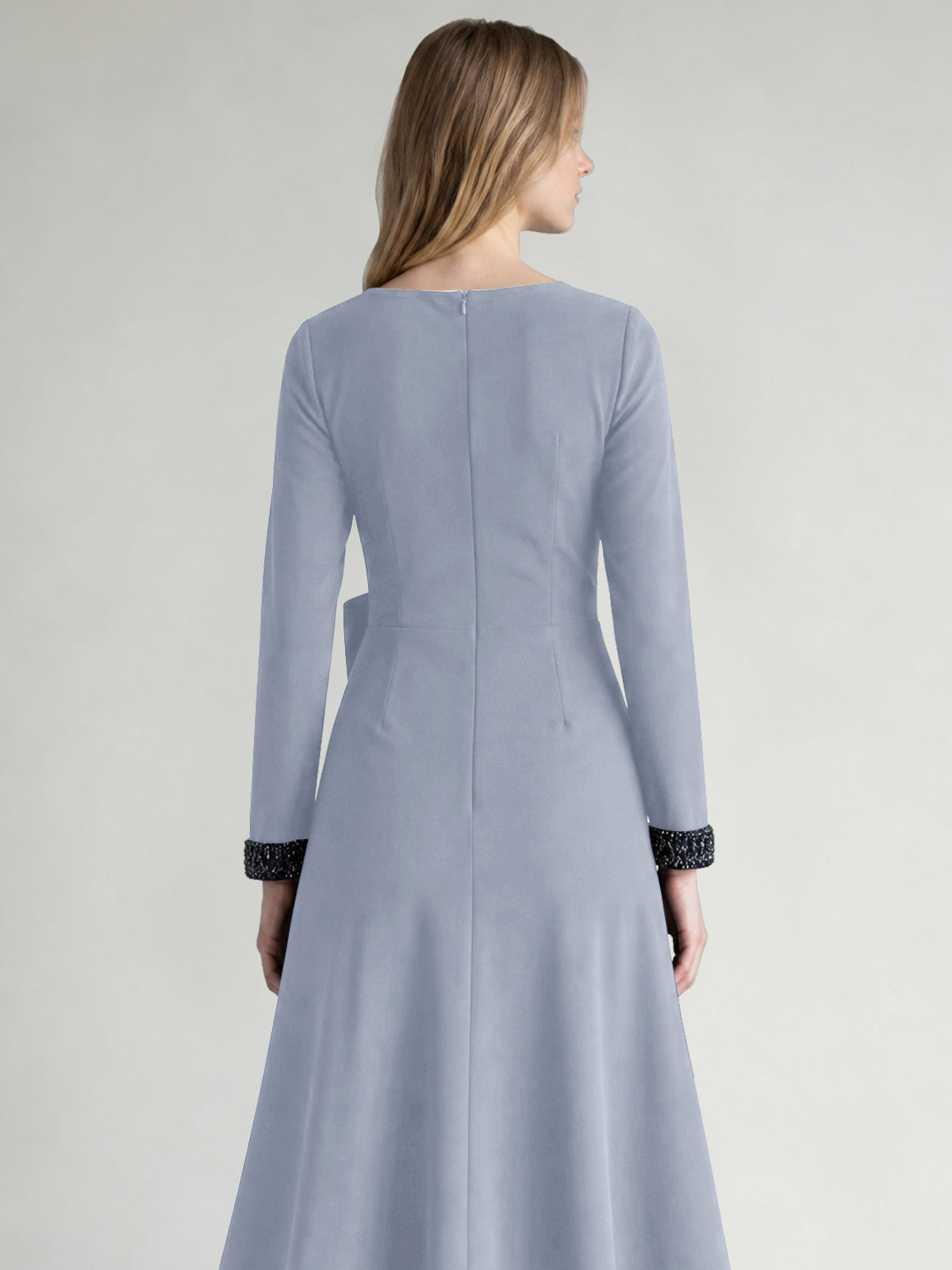 Stretch Satin Mother of the Bride Dress with Crystal