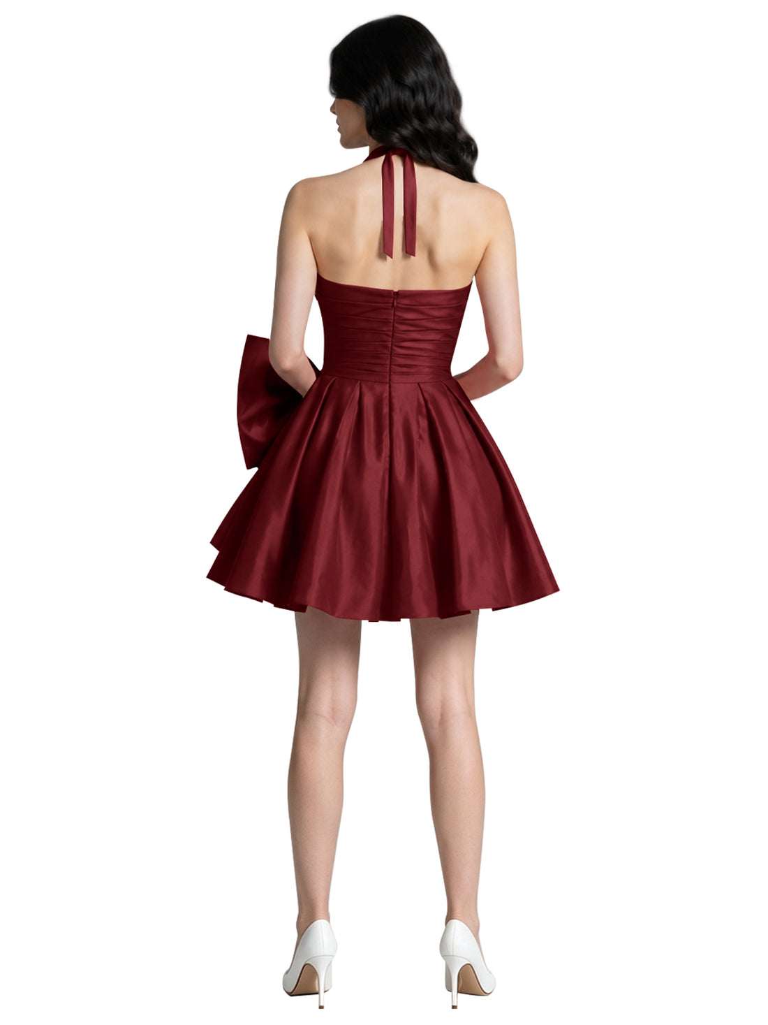 Halter Oversized Bow Mini Dress 