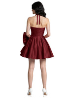 Halter Oversized Bow Mini Dress 