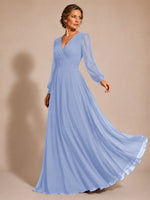 Chiffon Mother of the Bride Dress with Long Sleeves 