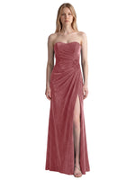 Velvet Prom Dress with Beaded Applique 