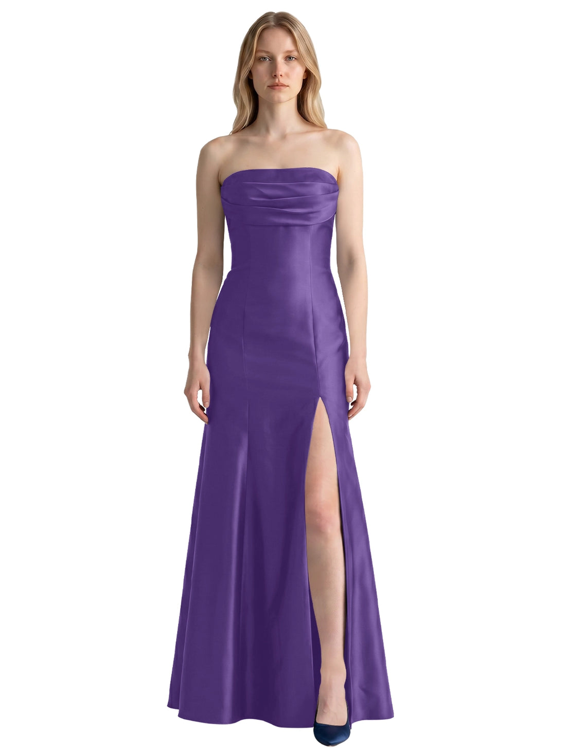 Strapless Ruched Bodice Prom Dress 