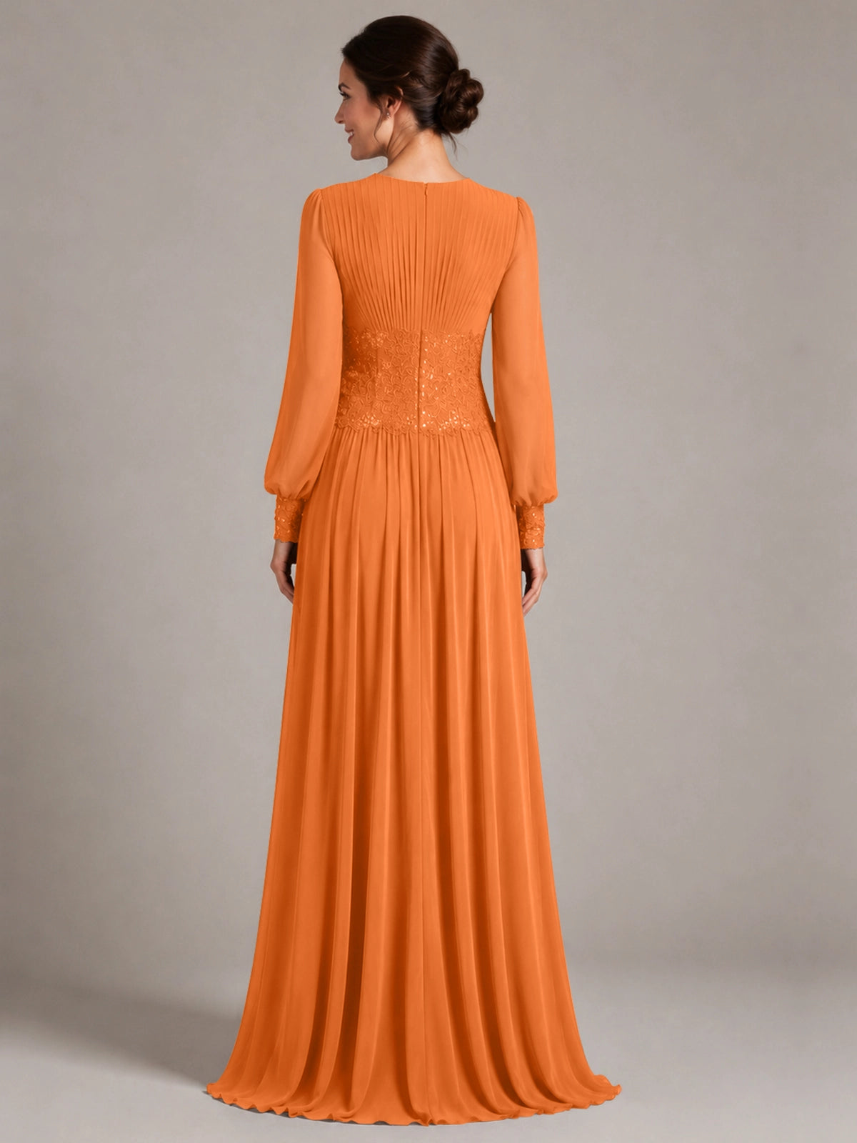 Chiffon Mother of the Bride Dress with Jewel Neckline 