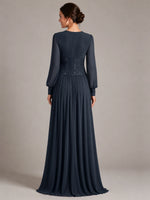 Chiffon Mother of the Bride Dress with Jewel Neckline 