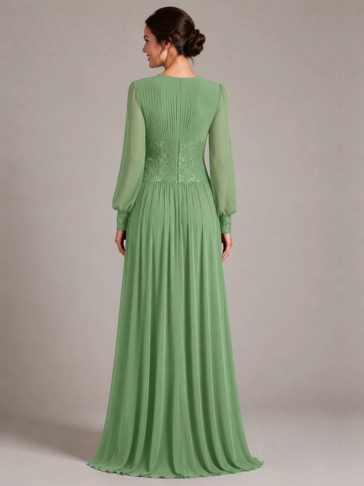 Chiffon Mother of the Bride Dress with Jewel Neckline 