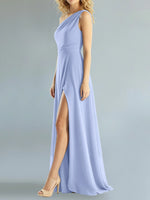 One-Shoulder Bridesmaid Dress with Slit