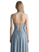 Halter Beaded Prom Dress 