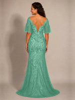 Mermaid Mother of the Bride Dress with V-neck 