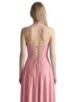 Halter Beaded Prom Dress 