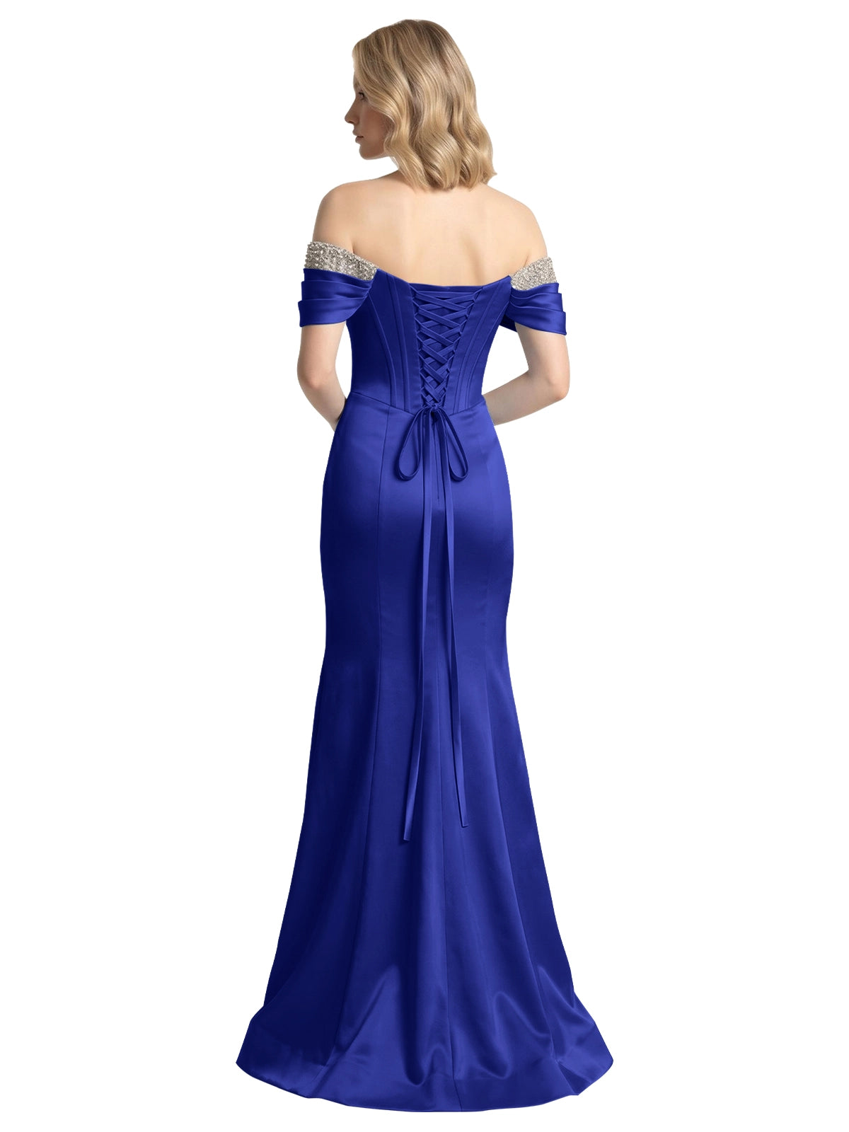 Corset Beaded Trumpet Prom Dress 
