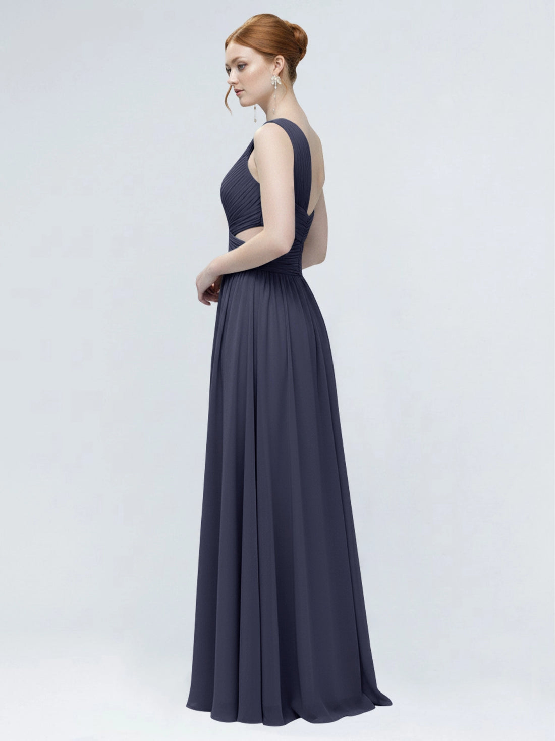 One-Shoulder Side Cut-Out Bridesmaid Dress 