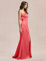 Satin Bow Accent Bridesmaid Dress 