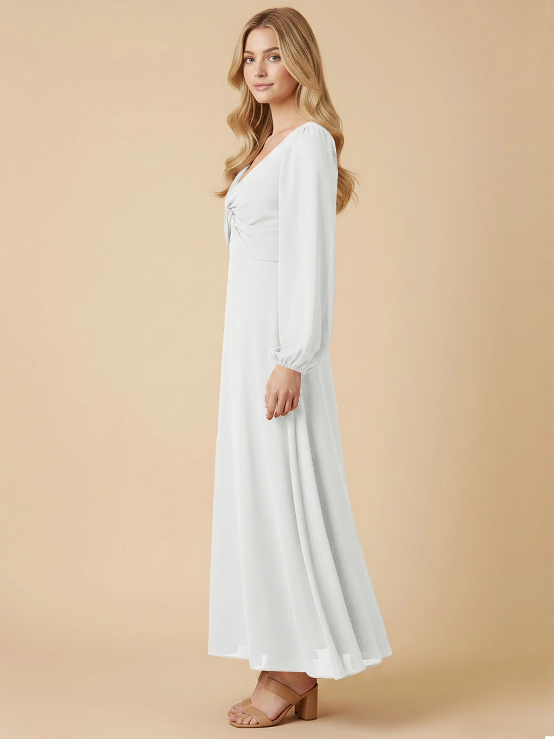 A-line Bridesmaid Dress with Long Sleeves 