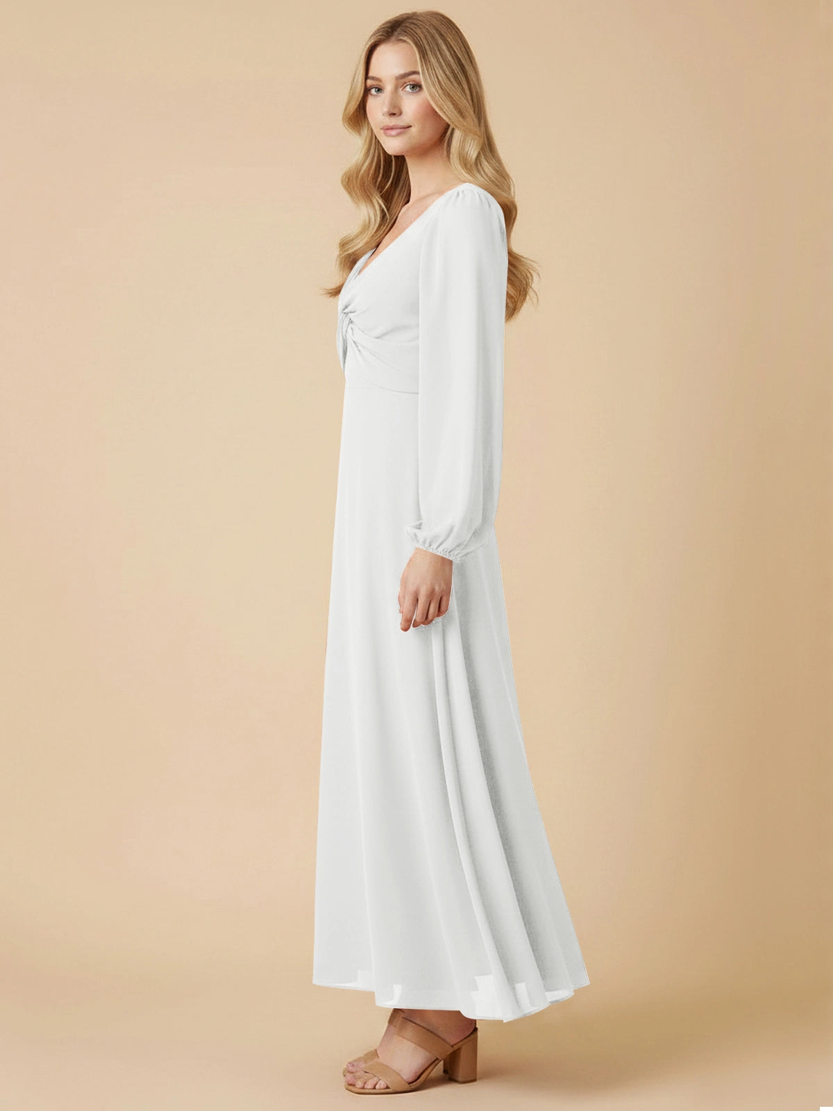 A-line Bridesmaid Dress with Long Sleeves 