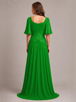 Cowl Neck Mother of the Bride Dress with Applique 