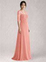 Lace Mother of the Bride Dress with Half Sleeves
